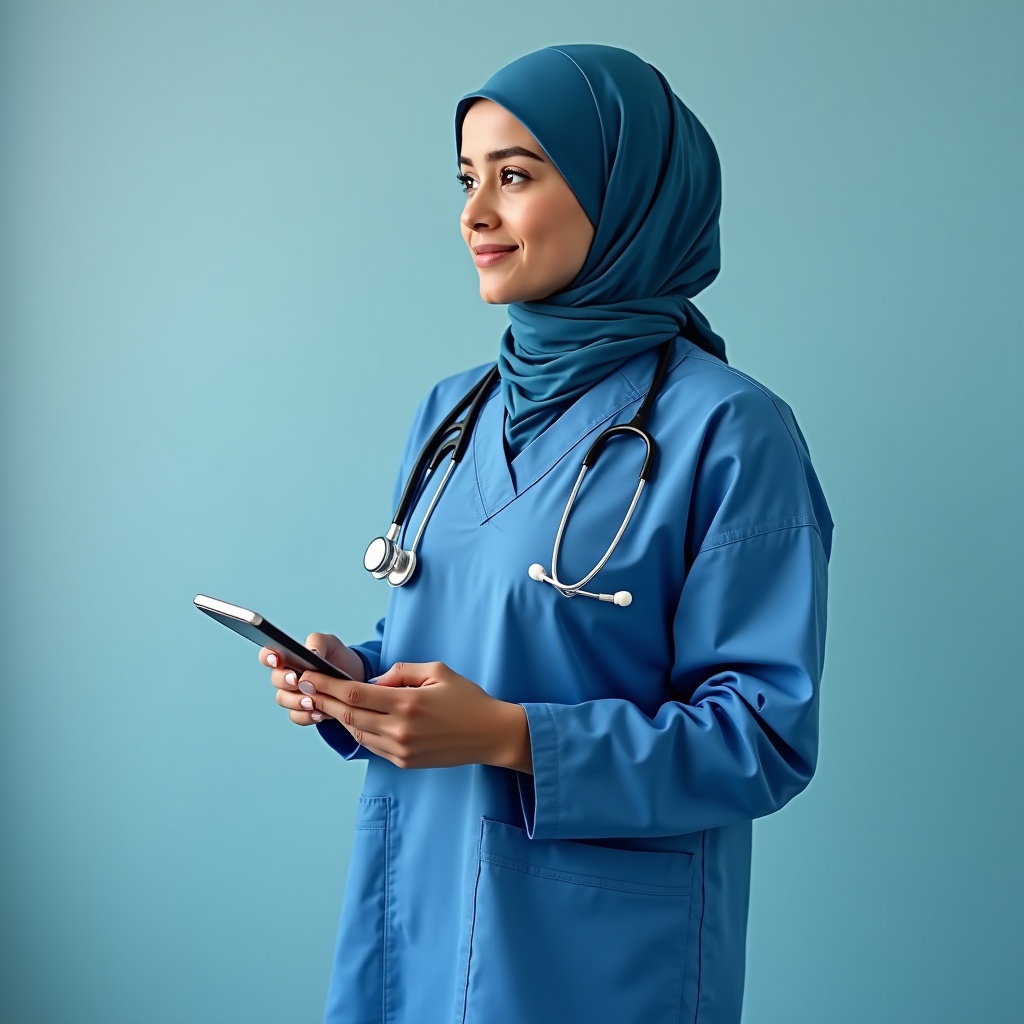 The Signature Modest Scrub Set worn by professional